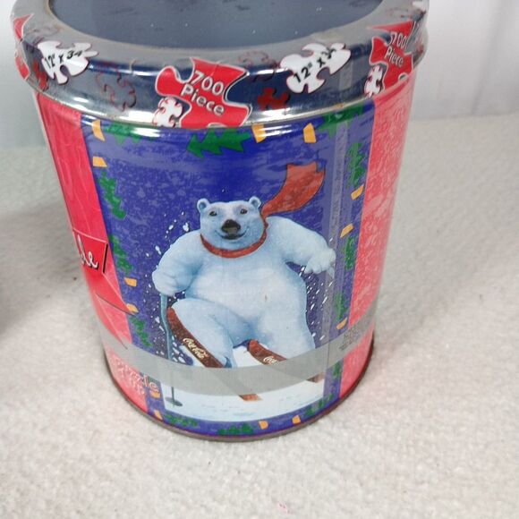 2 Sealed Coca-Cola 700 Pc Puzzle Tins Polar Bear & World Map Vintage Lot - Picture 5 of 11